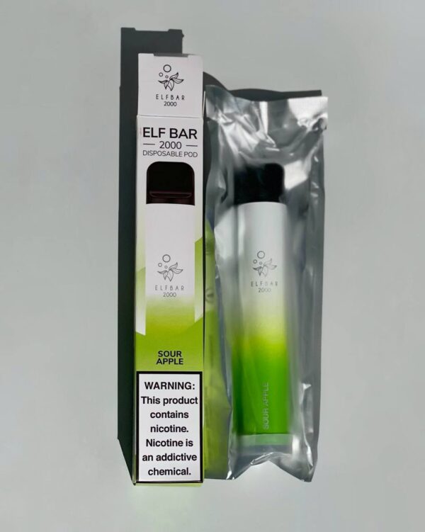 ELF BAR 2000 SOUR APPLE POD