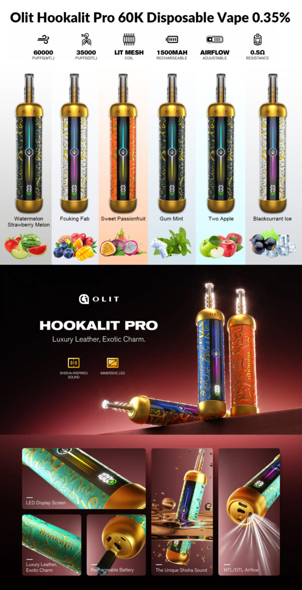 Olit Hookalit Pro 60K Disposable Vape - Image 5